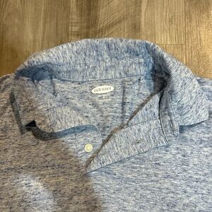 Old Navy Men's Heathered Blue Polo Shirt